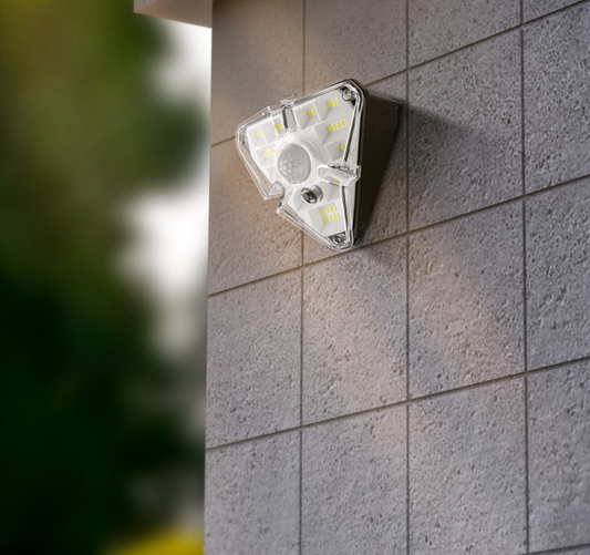 Motion-sensing water-resistant LED wall lamp