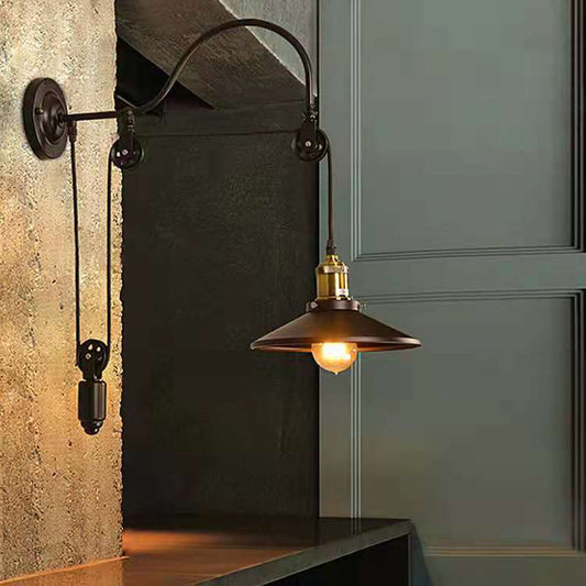 Vintage Metal Bedside Wall Light Industrial Chic Decor