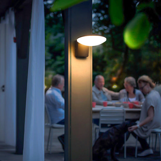 Contemporary Exterior Solar Panel Wall Lamp Weatherproof