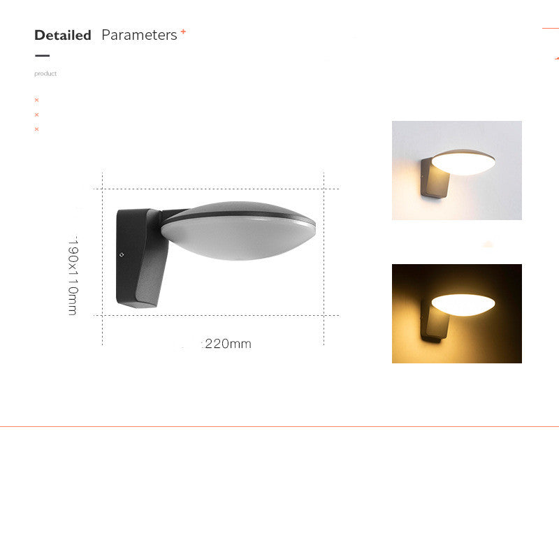 Contemporary Exterior Solar Panel Wall Lamp Weatherproof