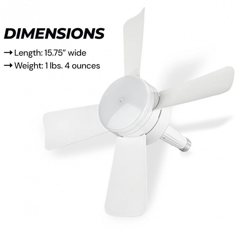 Remote-Controlled Smart LED Fan Light with Adjustable Socket and Screw