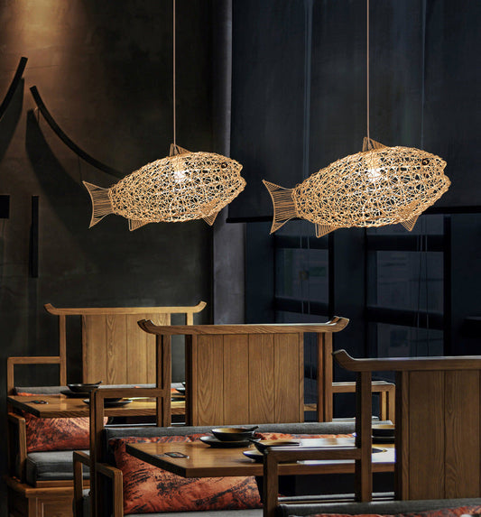 Innovative Aquatic Bamboo Light Fixture