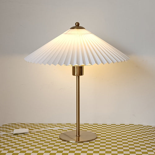 Vintage Floral Fabric Bronze Elegant Dome-shaped Nightstand Light